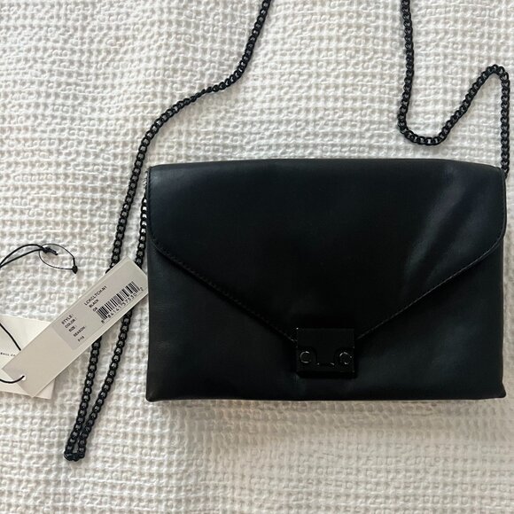 Loeffler Randall Envelope Clutch Turn-Lock Purse Black - Picture 6 of 16